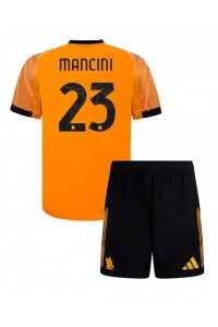 Fotbalové Dres AS Roma Gianluca Mancini #23 Dětské Venkovní Oblečení 2025-26 Krátký Rukáv (+ trenýrky)